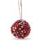 Ornativity Frosted Red Berries Ornaments - Glittered White Snowflakes on Realistic Red Cranberry Berries Ball Ornament with Rustic Twine String Christmas Tree Decoration Set - Pack of 12